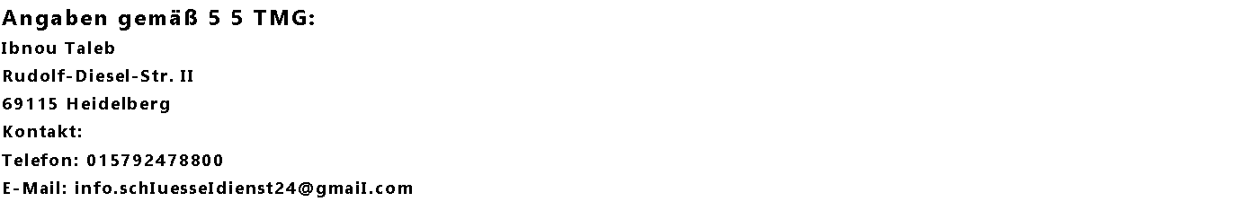 Impressum - Schlüsseldienst Heiligenhaus